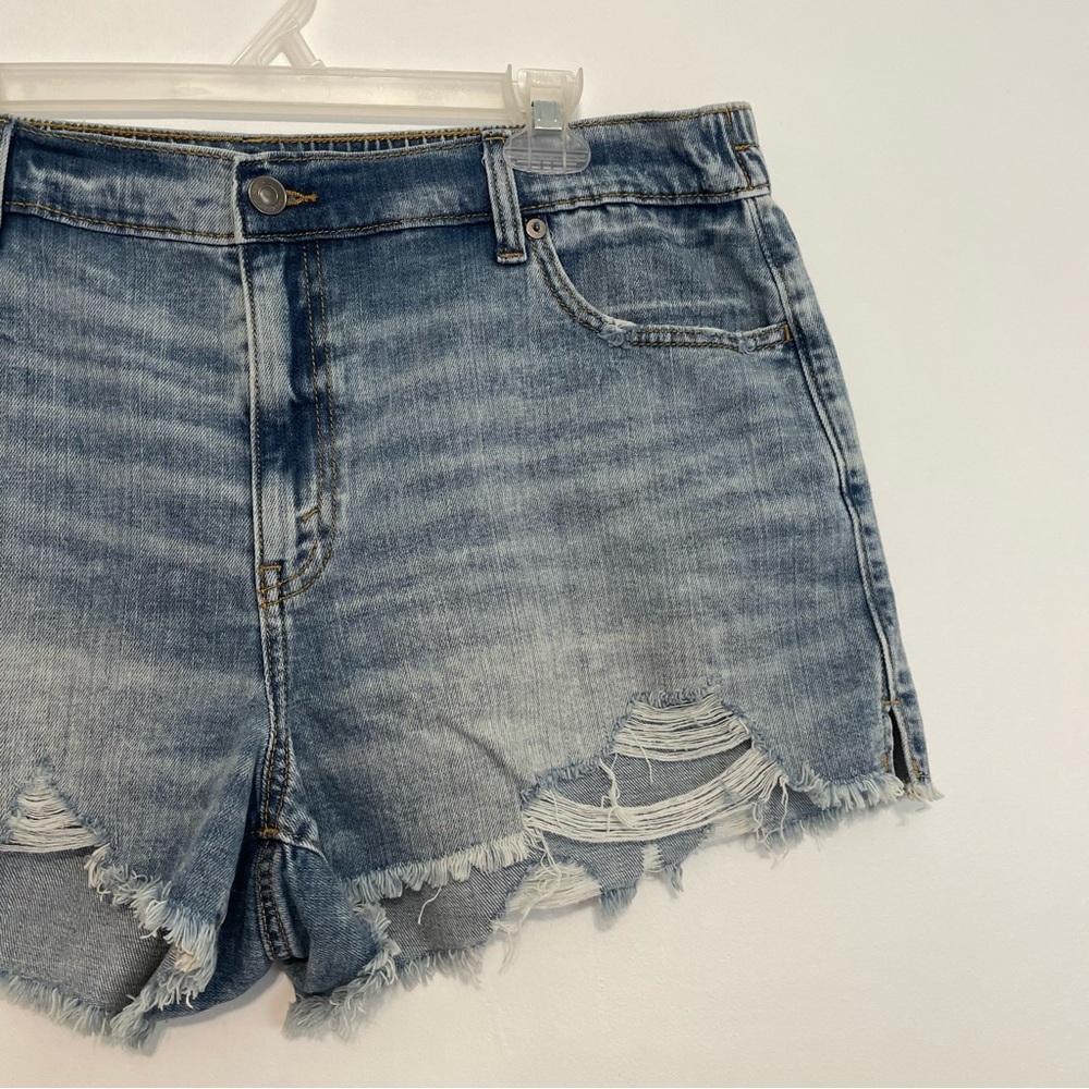 AERIE AMERICAN EAGLE Daydream Denim Short Light Wash Distressed Ripped Mid Rise? - Picture 7 of 14